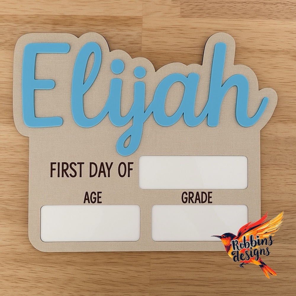 First Day of Personalized School Sign